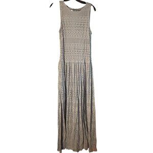 Suzi Chin Maggy Boutique Lace Sleeveless Maxi Dress Size 10 Gray